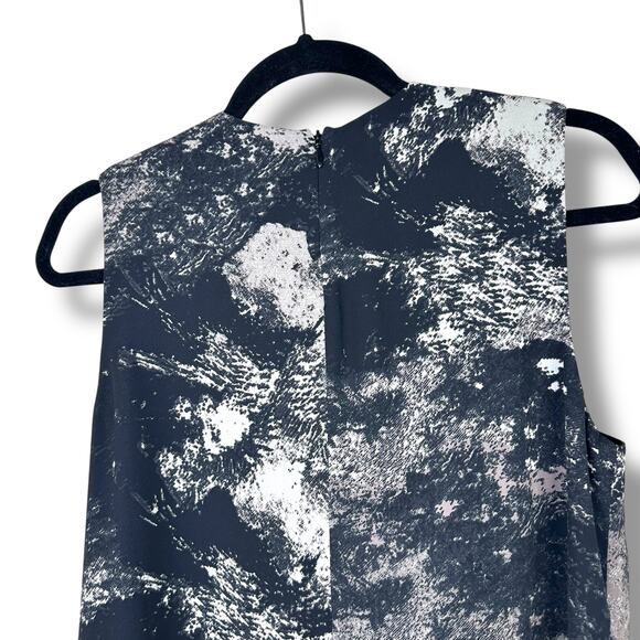 Aritzia Babaton Hopkins Black Marble Print Sleeveless Functional Tie Blouse - Picture 9 of 11
